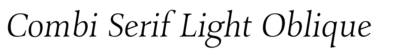 Combi Serif Light Oblique